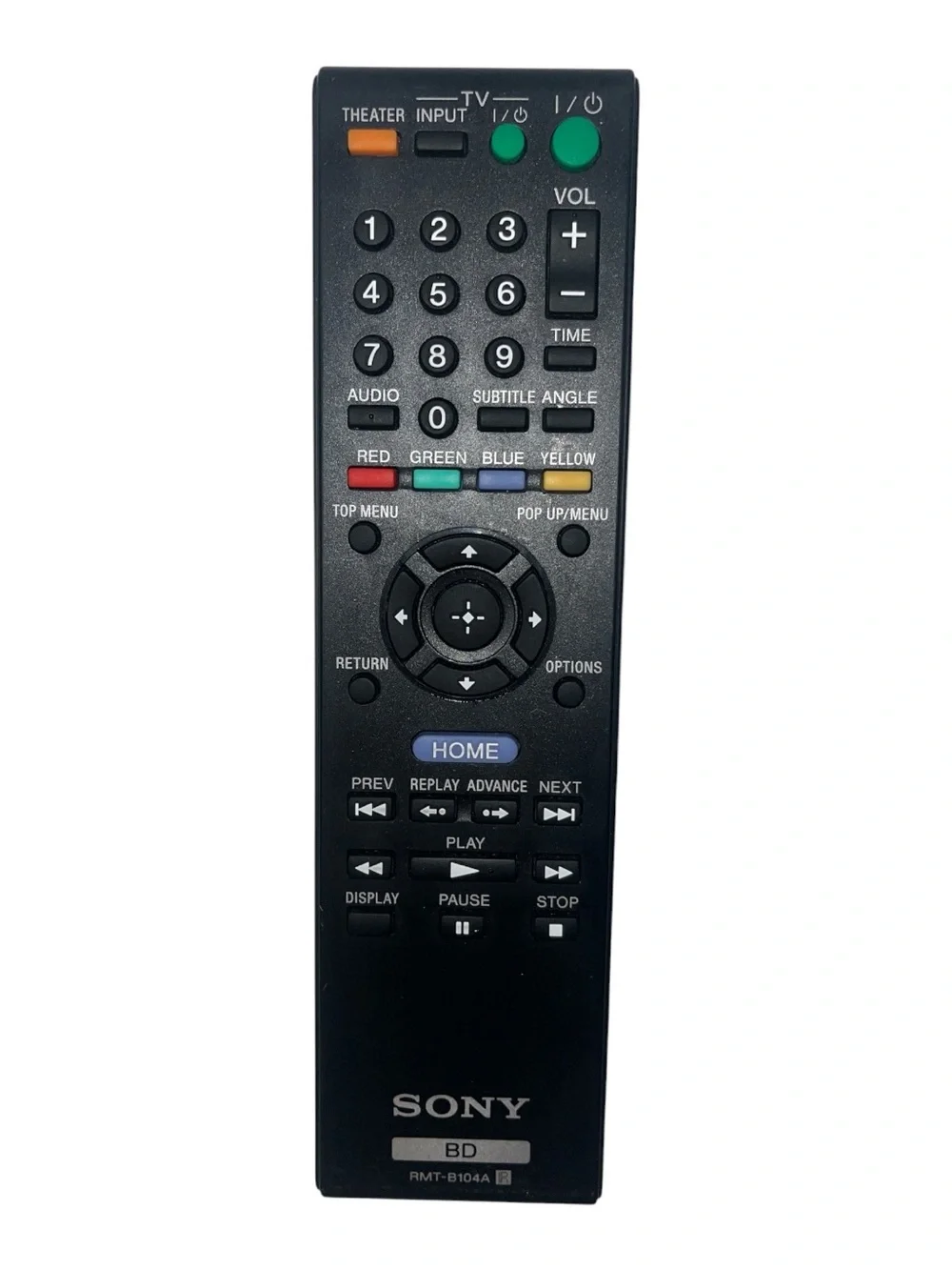 Genuine Sony RMT-B104A Remote Control for Sony Blu-Ray DVD Player